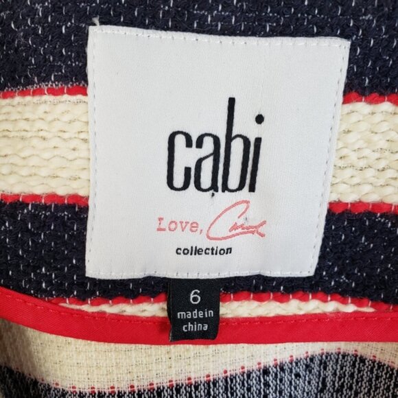 CAbi Collection Tweed Striped Nautical Blazer size 6 Sailor Preppy Pinup Twee - Picture 7 of 16